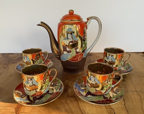 Japanese coffee pot cups - japanese, pot,