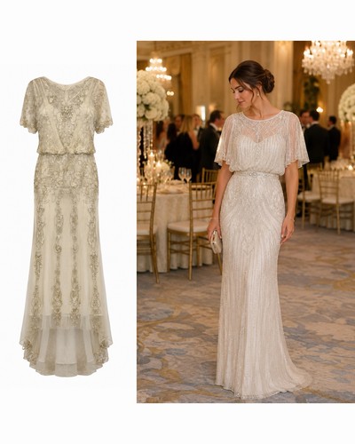 Jenny packham beaded - beaded, ivory