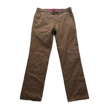 Meyer New York Trousers Men W34 L32 Camel Straight Regular Comfort Modern Zip