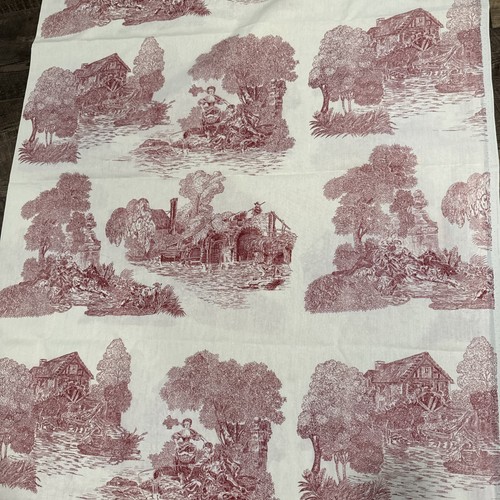Vtg red toile jouy - red,