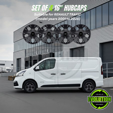 16" Wheel Trims Hub Caps Set of 4 Fits Renault Trafic 2001–2026 4Pcs