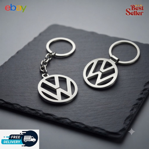 Metal keyring pendant - vw,