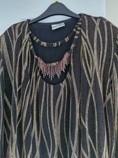 joseph ribkoff 14 Top & Jacket Black & Gold with bead trim