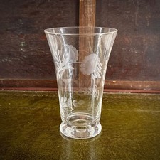 Clear Etched Glass Vase Floral