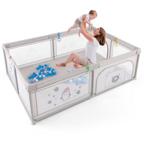 Large baby playpen with pull - with,