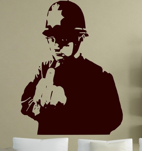 Banksy graffiti rude cop - ',