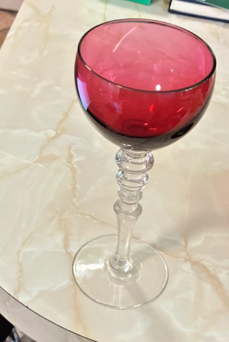 Lovely tall cranberry glass - tall,
