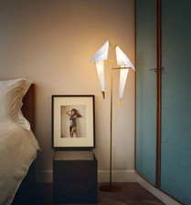 Double Crane Iron LED Lights Origami Swing Bird Bedroom Living Room Floor Lamps