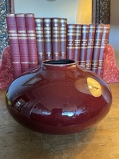 Scheurich Amano German Pottery Vase Red Oval Vintage Mid Century Style Studio