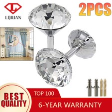 2X Crystal Curtain Hook Holder