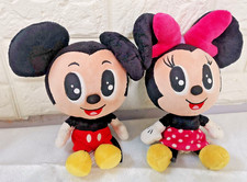 Disneyland Paris Big Head Mickey And Minnie Mouse Plush Soft Toy Bundle