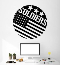 Solidiers American Flag Wall Sticker Art Decal for Boys Girls Room Bedroom Decal
