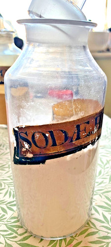 Antique clear glass apothecary - glass,