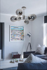 Modern Glass Chandelier Light – Luxury Metal Pendant for Living Room