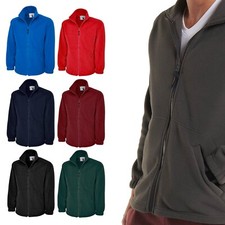Mens Premium Thick Heavy Micro Fleece Jacket Zip Up - PLAIN ANTI PILL WARM COAT