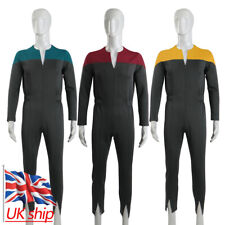 For DSN Deep Space Nine Sisko Duty Uniform Starfleet Blue Gold Jumpsuits Costume