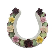 Aynsley Fine Bone China Flower Horse Shoe Hand Painted England Vintage 4.5"