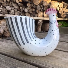 Rare Vintage MidCentury Modern Rye Studio Pottery David Sharpe Cockerel Hen Vase