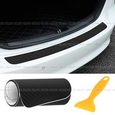 Carbon Fiber Black Car Rear Bumper Trunk Protector Trims Sticker Car Accessories