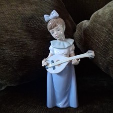 Lladro Nao Girl With Mandolin