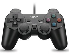 Cipon PS2 Controller, Wired Game Controllers w Joystick Double Vibrating Gamepad