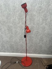 Vintage Mid Century Modern Space Age Industrial Red Floor Lamp 