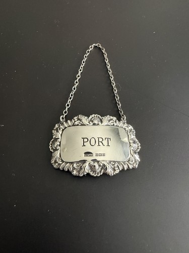 Solid silver rococo style port - solid,