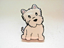 West Highland Terrier pin badge. White Westie pup. Metal.