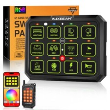AUXBEAM AC-1200 12 RGB Switch Panel APP & Remote Control,Toggle/Momentary/Pulsed