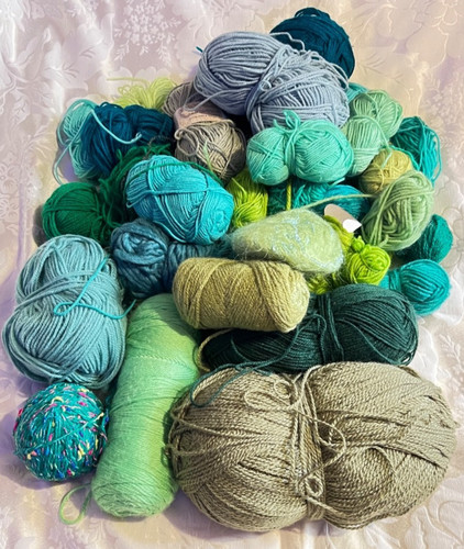 Knitting wool job lot - knitting, green
