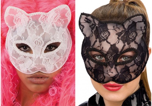 Hard pvc lace cat mask - lace,