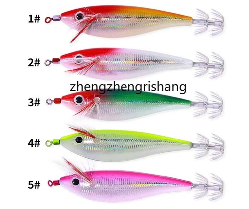 5pcs glow squid jigs shrimp - glow,