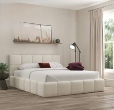 Princess Teddy Boucle Bed With/Without Ottoman Gas Lift Storage - 40" Headboard!