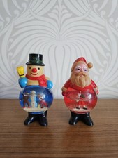Vintage Santa Father Christmas Snowman Snow Globe Decoration
