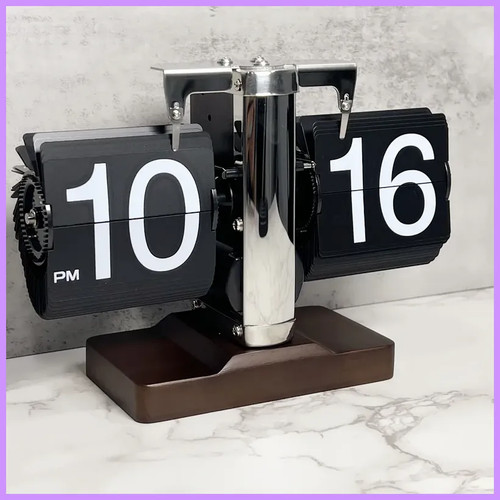 Vintage flip page clock - vintage,