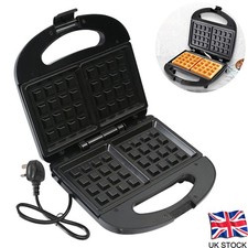 750W Electric Waffle Maker Deep Plates Non-Stick Dessert Machine for 2 Slices