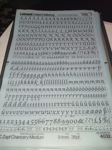 Lot sheets letraset - lot,