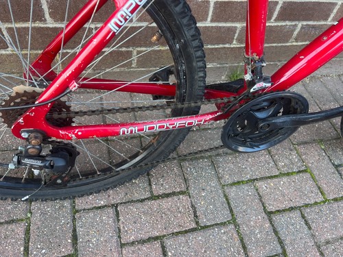 Muddy fox bicycle need - muddy, rear