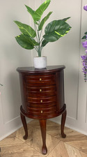 VINTAGE EDWARDIAN STYLE MAHOGANY DEMI LUNE HALF MOON CHEST OF DRAWERS TABLE 31"H