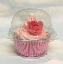 Cupcake Holder Clear Plastic Single Muffin Case Box Pods