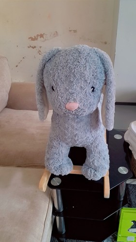 Vintage wooden stuffed rocking - stuffed,