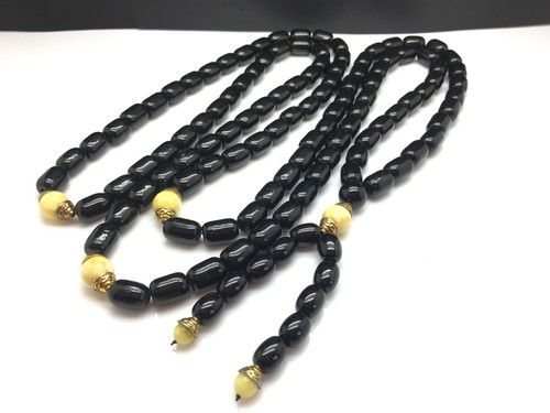 Amber mala barrel - amber,