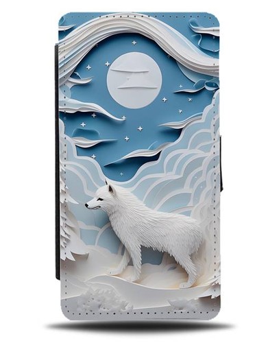 White artic wolf flip - flip, wallet
