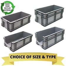 NEW Heavy Duty 50cm Industrial Plastic Euro Storage Container Crate Box Boxes