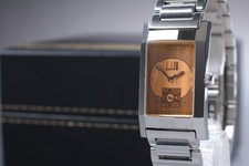 [Near MINT / Box] Dunhill 116 Facet Quartz Small Second Orange Dial Men's Watch