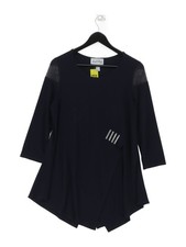 Joseph Ribkoff Women's Top UK 14 Blue 100% Other 3/4 Sleeve Round Neck Tunic