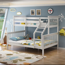 NOAH WHITE WOODEN TRIPLE SLEEPER BUNK BED SINGLE & DOUBLE
