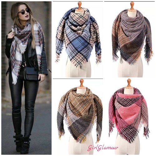 Tartan scarf wrap pashmina - wrap,