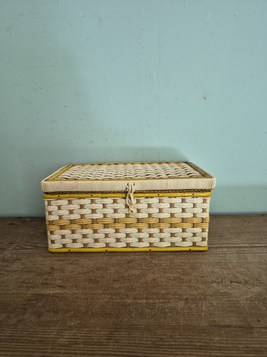 Vintage sewing box yellow - vintage,