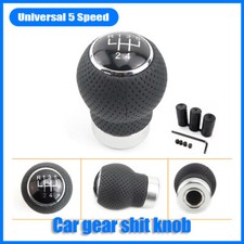 5 Speed Car Gear Shift Knob Ball Manual Shifter Lever PU Leather Black UK#